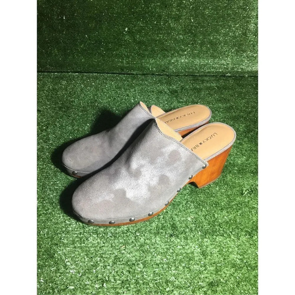 Womens lucky brand clog heel size 10 Yeats gray metallic fall/winter cute - Picture 3 of 6